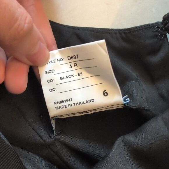 NWT Alfred Sung Bateau Neck Satin High Low Cocktail Dress in Black Size 4 - Picture 6 of 14